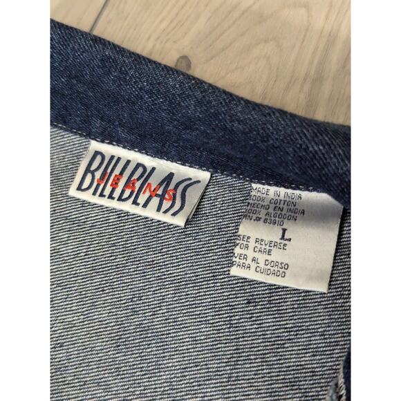 Vintage Bill Blass Jean Jacket Womens Denim Embroidered Fairy Rose Sz Large - Picture 5 of 5